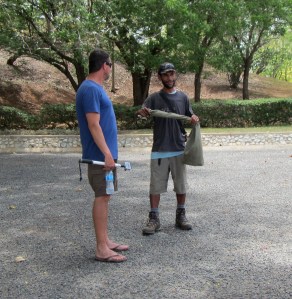 Blackie wearing Chad's boots!