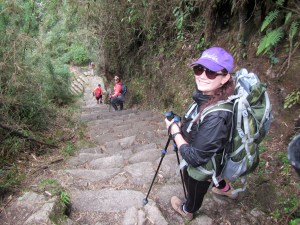 Katie, Cheri & Ian on the downward run!